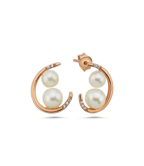 Double Natural Pearl Earring