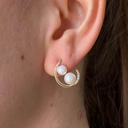 Double Natural Pearl Earring