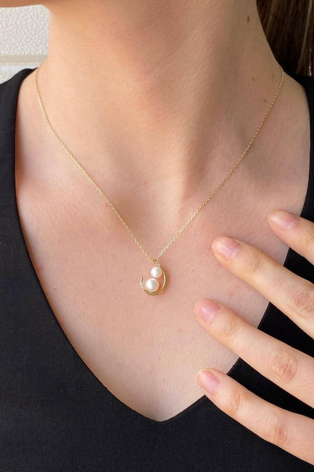 Double Natural Pearl Earring Necklace Double Set