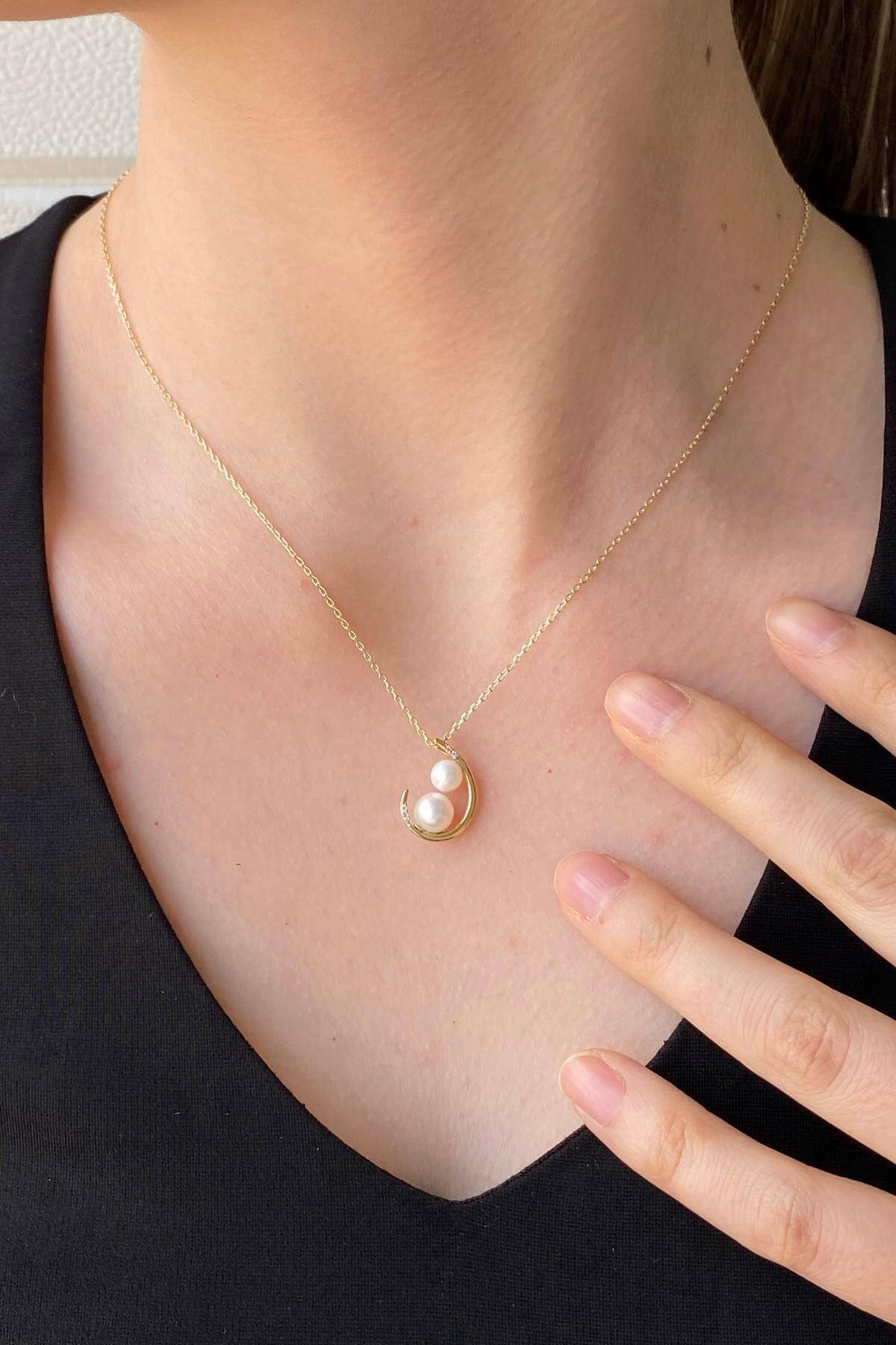 Double Natural Pearl Earring Necklace Double Set