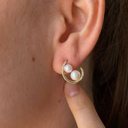 Double Natural Pearl Earring Necklace Double Set