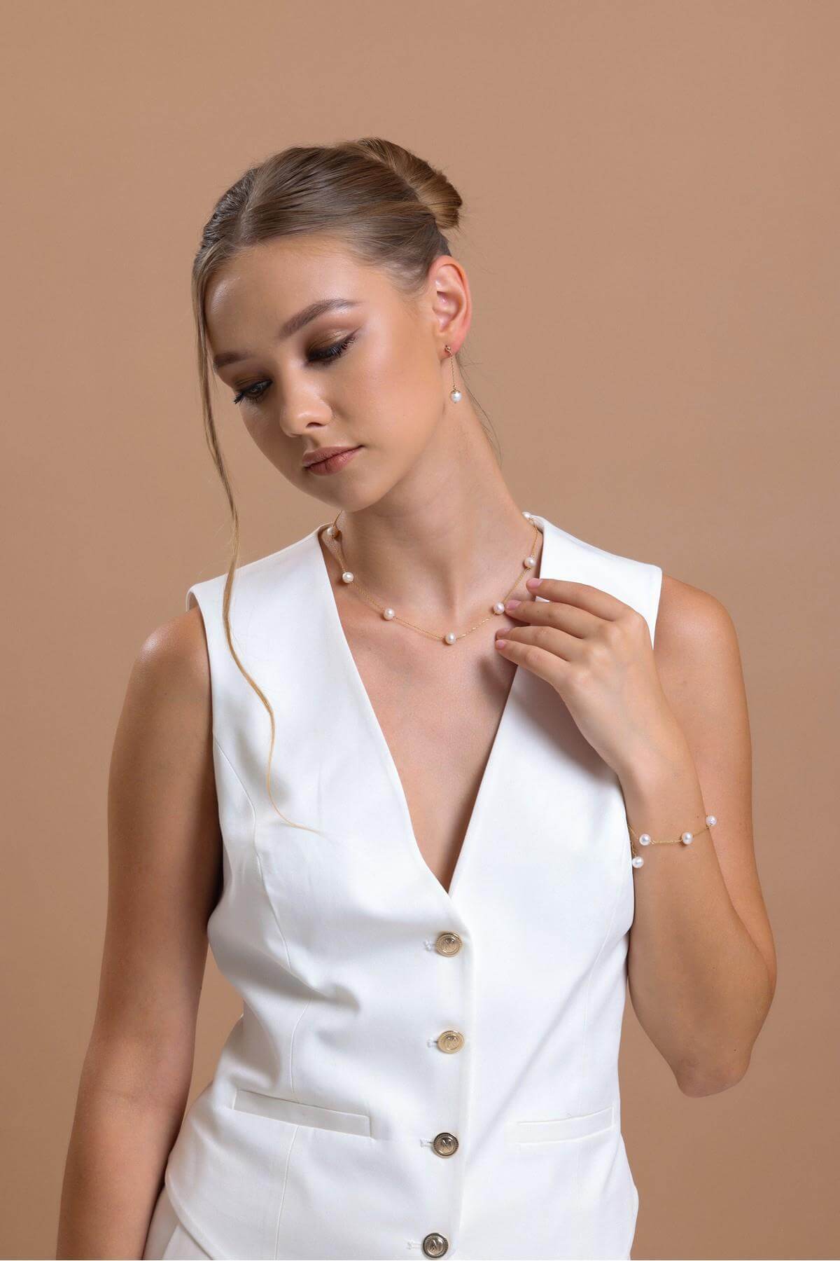 Crispy Natural Pearl Chain Necklace