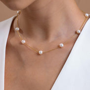 Crispy Natural Pearl Chain Necklace