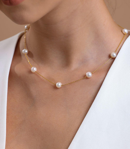 Crispy Natural Pearl Chain Necklace