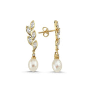 Doğal İnci Yaprak Taşlı Küpe | | Birinci1926