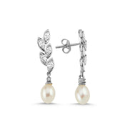 Natural Pearl Leaf Stone Earring