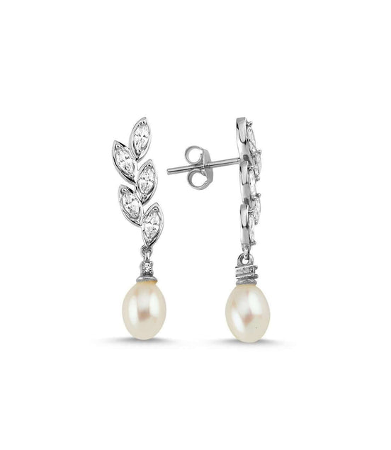 Natural Pearl Leaf Stone Earring
