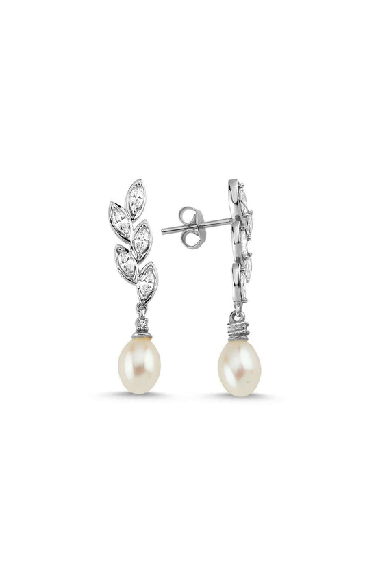 Natural Pearl Leaf Stone Earring