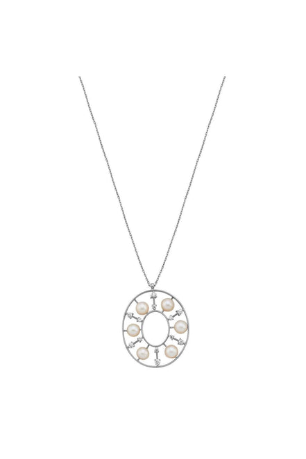 Hoop Designed Natural Pearl Necklace