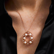 Hoop Designed Natural Pearl Necklace