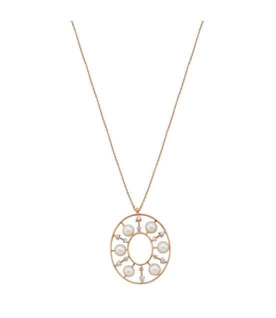 Hoop Designed Natural Pearl Necklace