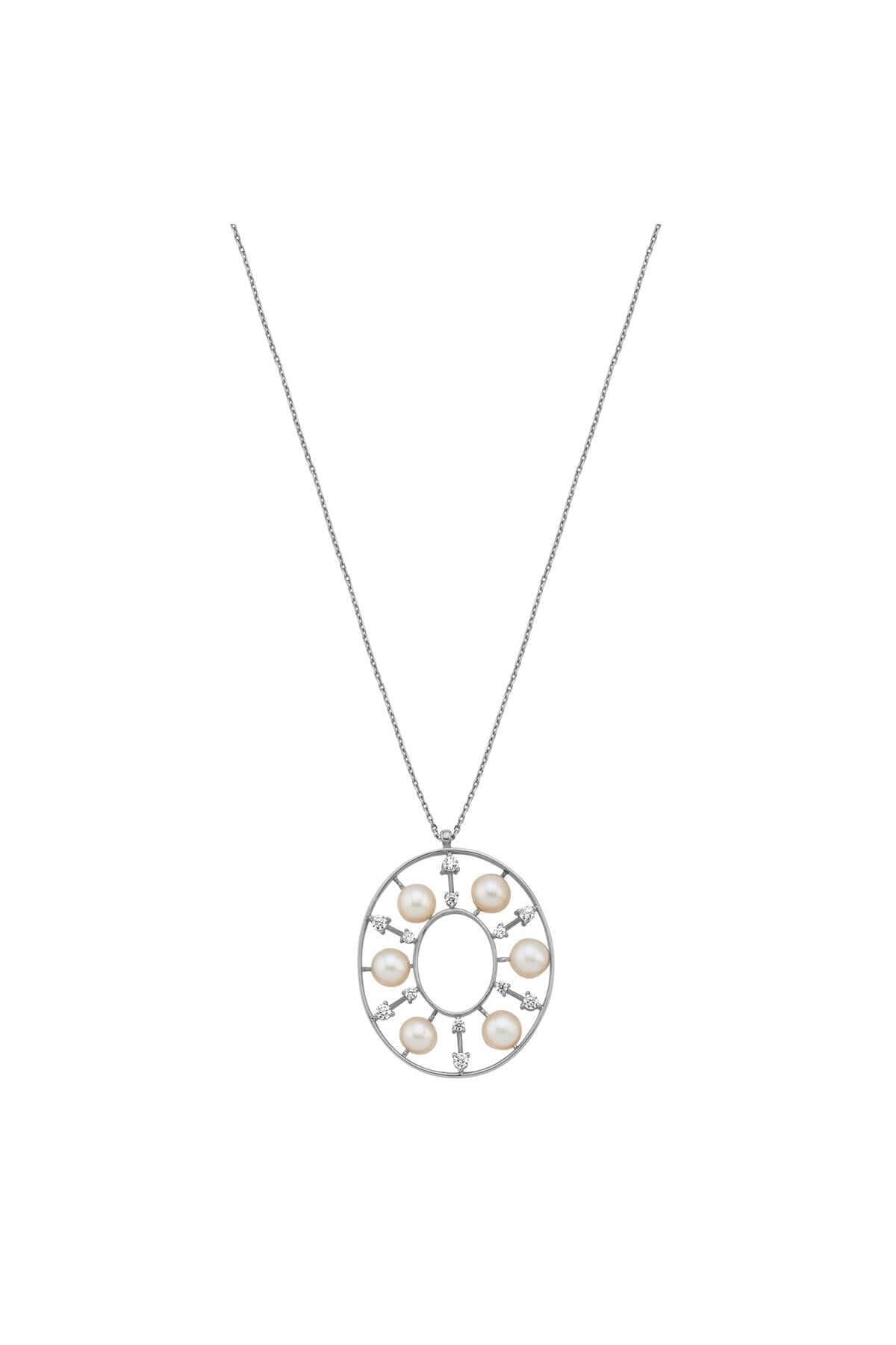 Hoop Designed Natural Pearl Necklace
