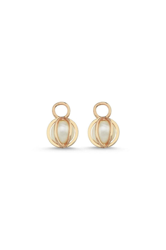 Small Hoop Cage Natural Pearl Earring