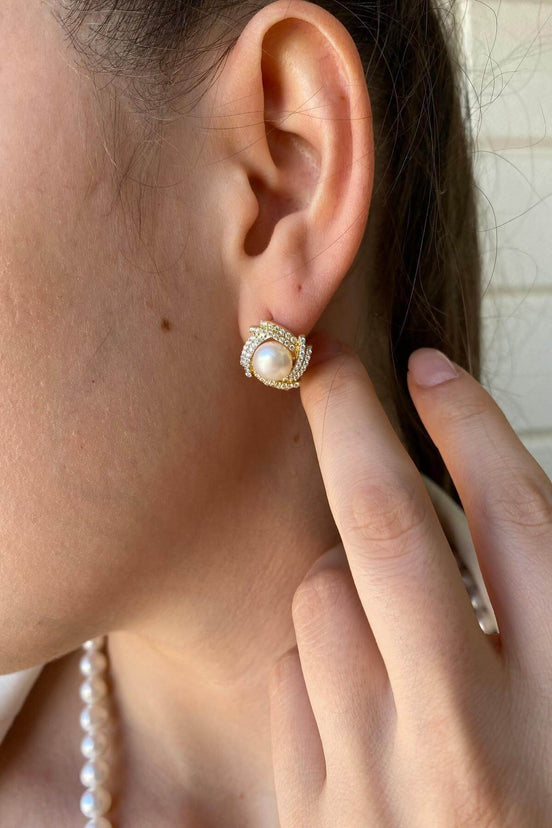 Rüzgar Gülü Doğal İnci Küpe | | Birinci1926