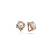 Wind Rose Natural Pearl Earring