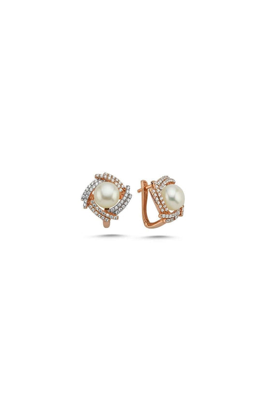 Wind Rose Natural Pearl Earring