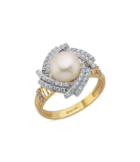 Wind Rose Natural Pearl Ring