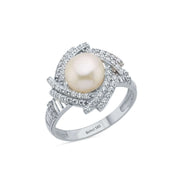 Wind Rose Natural Pearl Ring
