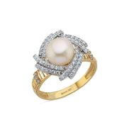 Wind Rose Natural Pearl Ring