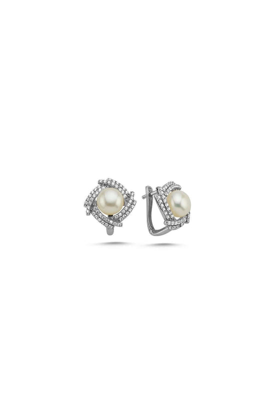 Wind Rose Natural Pearl Earring