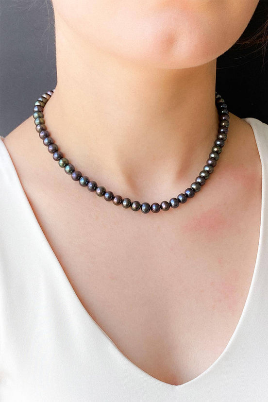Black Natural Pearl Necklace