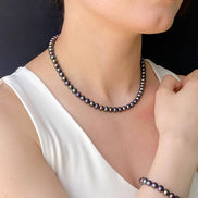 Black Natural Pearl Necklace