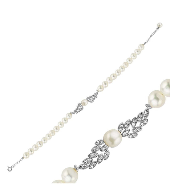 Yaprak Taşlı Doğal İnci Bileklik | | Birinci1926