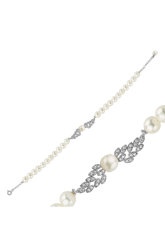 Yaprak Taşlı Doğal İnci Bileklik | | Birinci1926