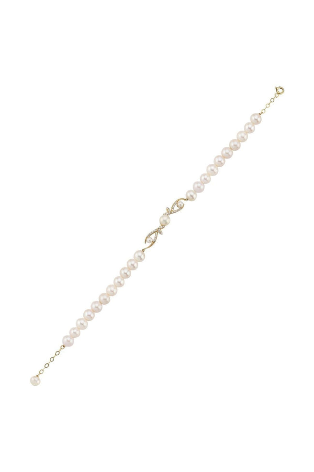 Yaprak Taşlı Doğal İncili Bileklik | | Birinci1926