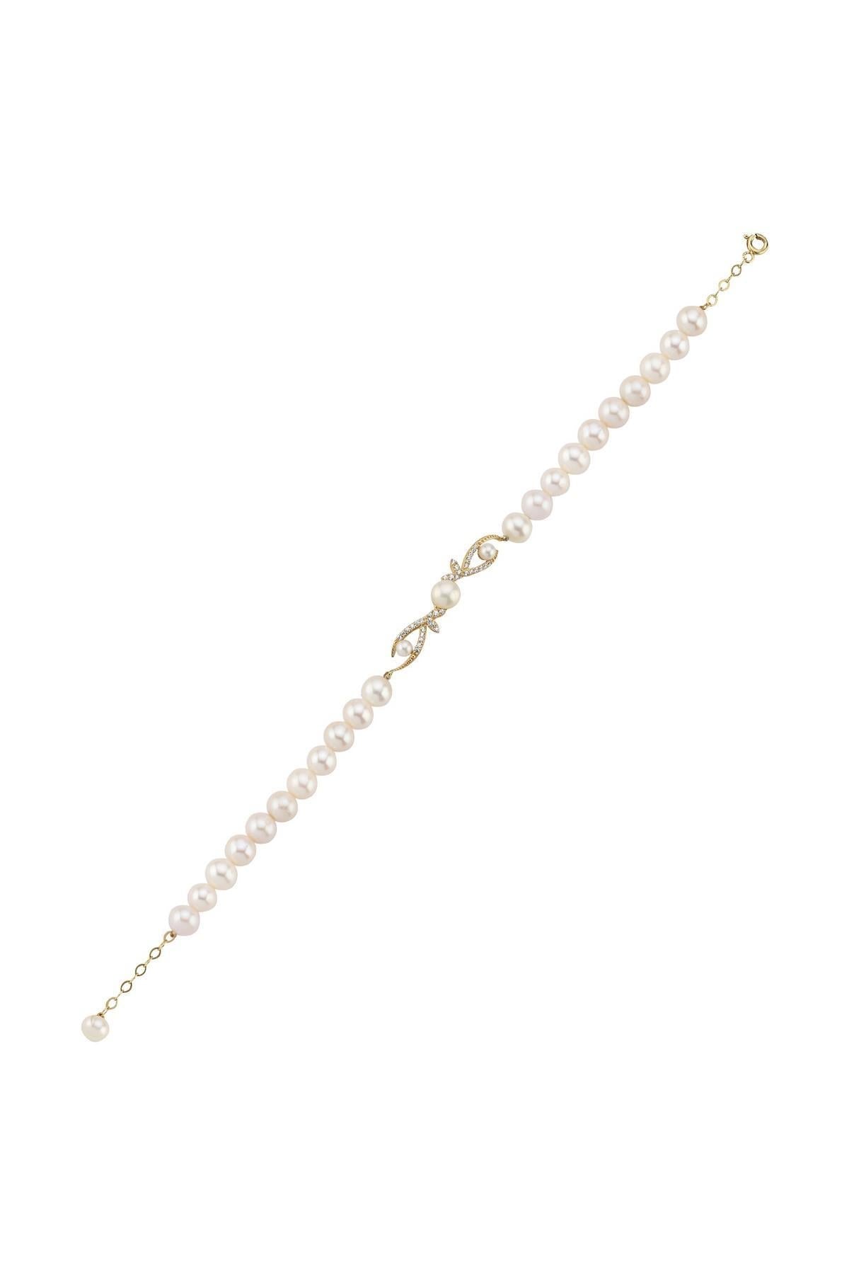 Yaprak Taşlı Doğal İncili Bileklik | | Birinci1926