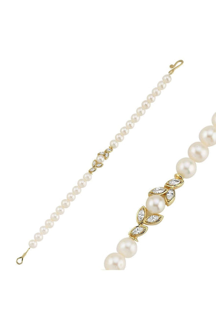 Yaprak Taşlı Doğal İnci Bileklik | | Birinci1926