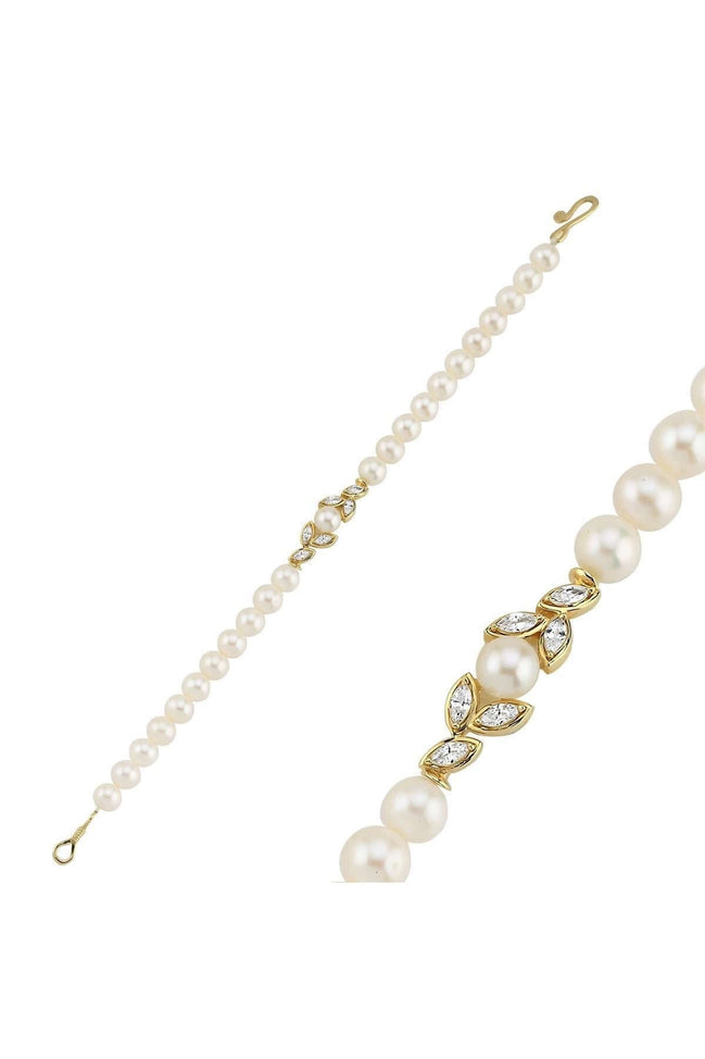 Yaprak Taşlı Doğal İnci Bileklik | | Birinci1926