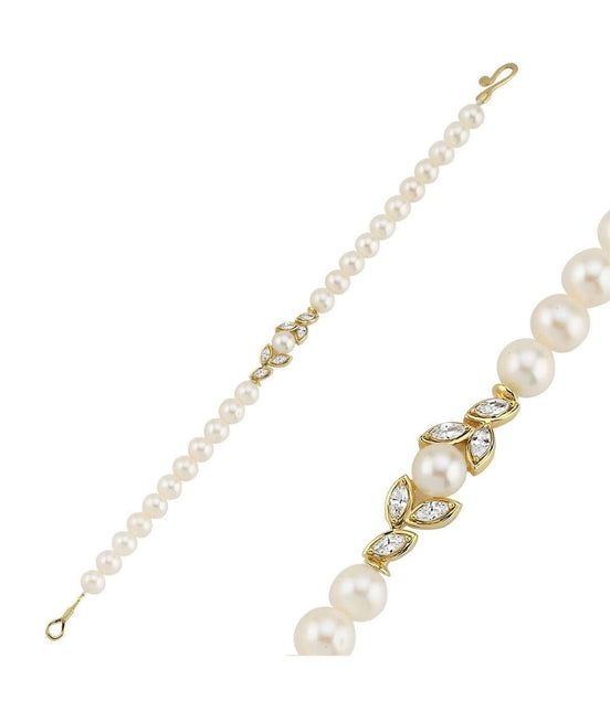 Yaprak Taşlı Doğal İnci Bileklik | | Birinci1926