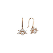 Half Flower Design Natural Pearl Earring