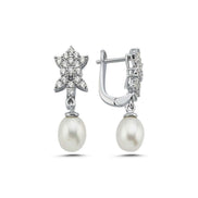Star Stone Natural Pearl Dangling Earring