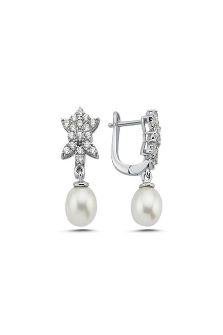 Star Stone Natural Pearl Dangling Earring