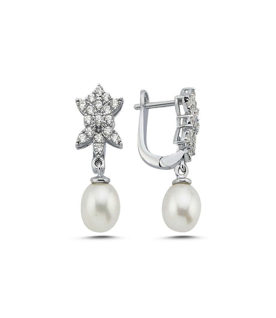 Star Stone Natural Pearl Dangling Earring