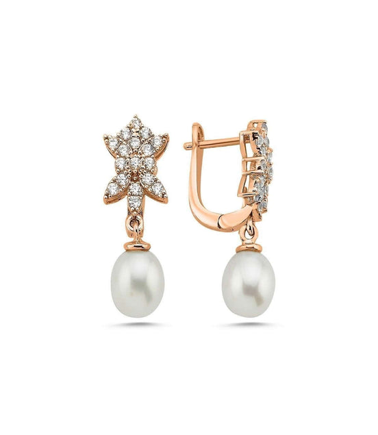 Star Stone Natural Pearl Dangling Earring