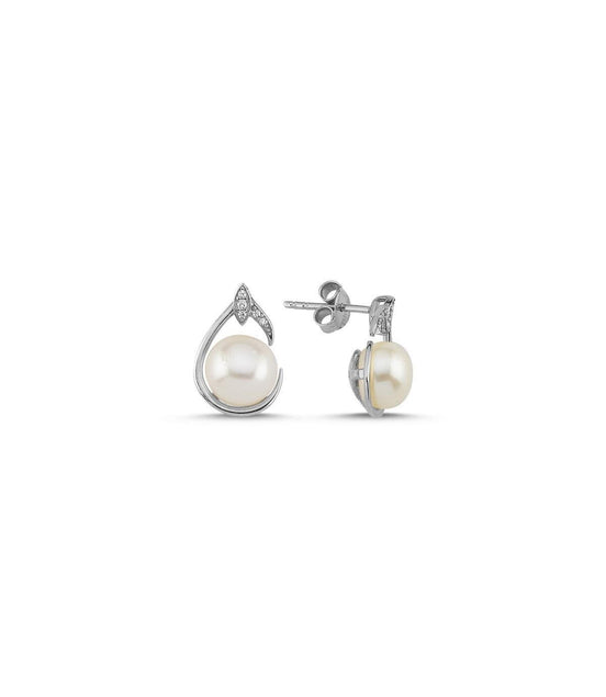 Zircon Stone Natural Pearl Earring