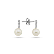 Zircon Stone Natural Pearl Earring