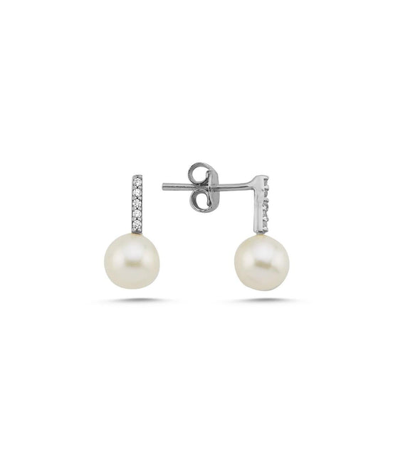 Zircon Stone Natural Pearl Earring