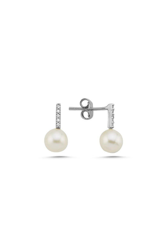 Zircon Stone Natural Pearl Earring