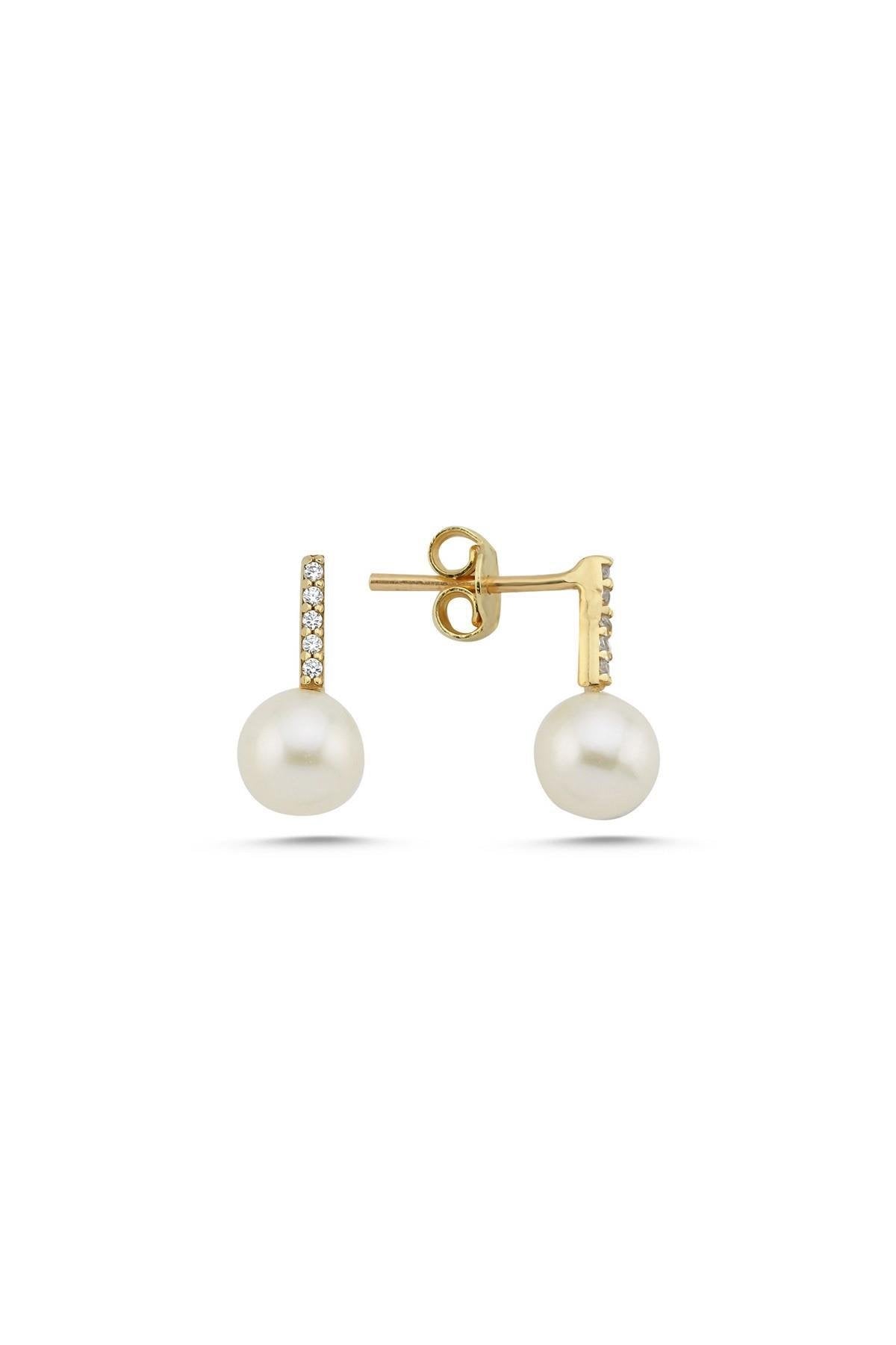 Zircon Stone Natural Pearl Earring