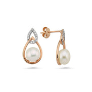 Zircon Stone Natural Pearl Earring