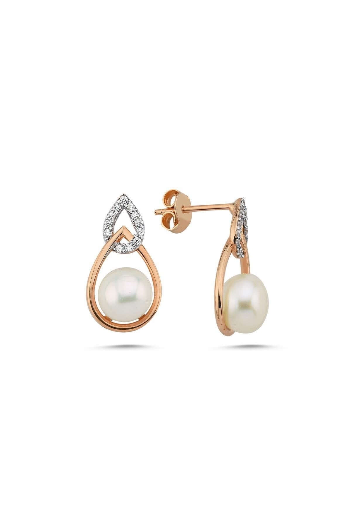 Zircon Stone Natural Pearl Earring