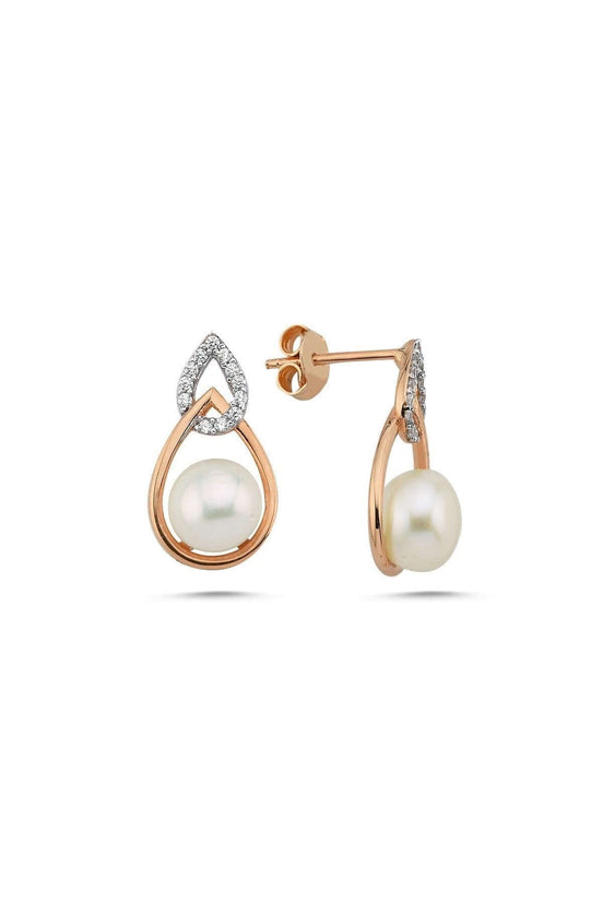 Zircon Stone Natural Pearl Earring