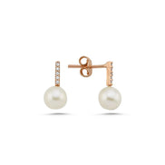 Zircon Stone Natural Pearl Earring