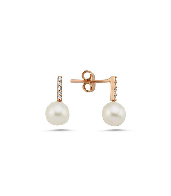 Zircon Stone Natural Pearl Earring