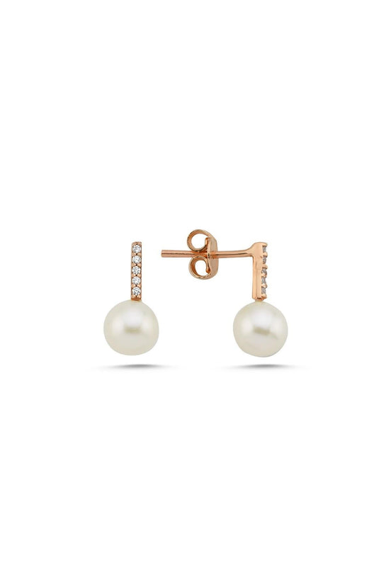 Zircon Stone Natural Pearl Earring