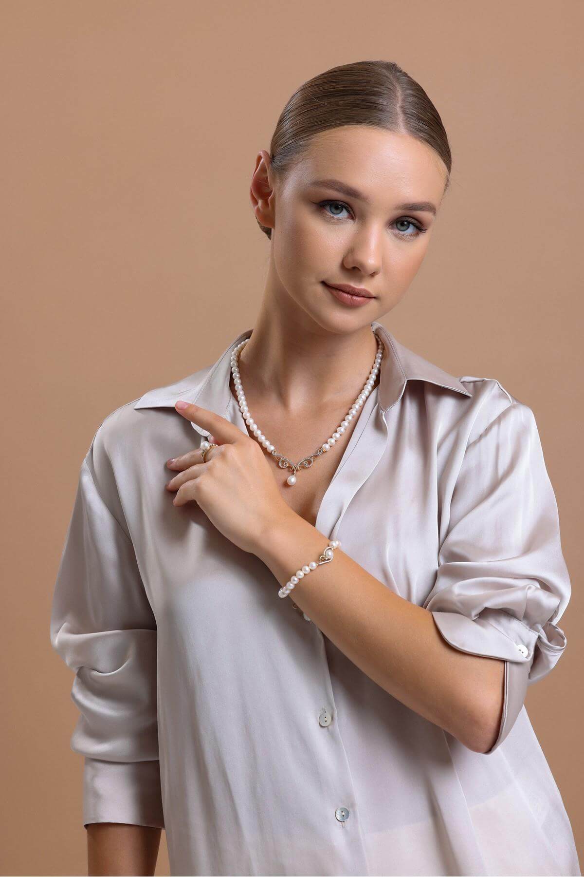 Zirkon Taşlı Doğal İnci Kolye | | Birinci1926